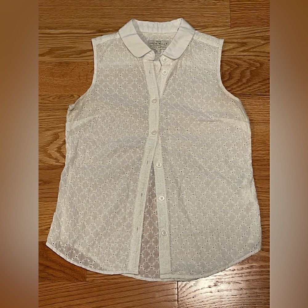 Jack Wills Womens Eyelet Sleeveless Button Up